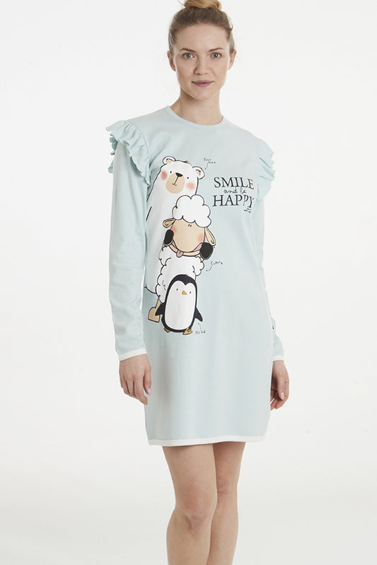 PIGIAMA DONNA ACQUA 5418 SORRISO HAPPY PEOPLE