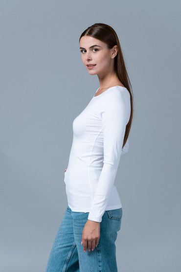 MAGLIA AUTUNNO/INVERNO DONNA BIANCO M001-FTS001 001 BLANC MAJESTIC