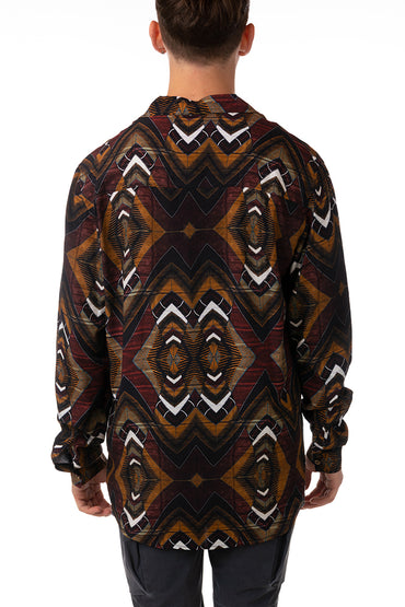 MAGLIA CAMICIA UOMO MARRONE SHIRT CONGO TOOCO