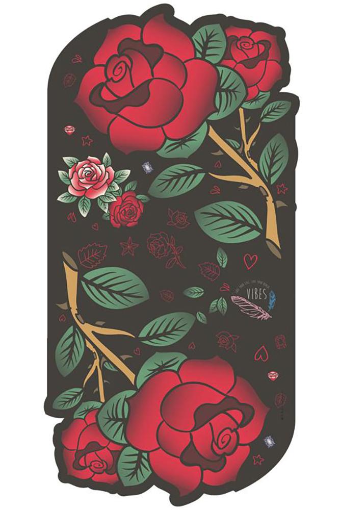 TELO MICROFIBRA UNISEX ROSSO EVERGREEN ROSE TATOO VIBES