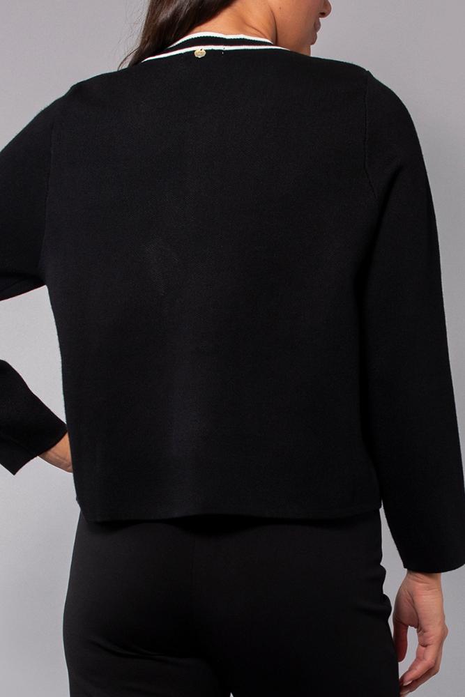 CARDIGAN CORTO DONNA MN51 NERO VERDISSIMA