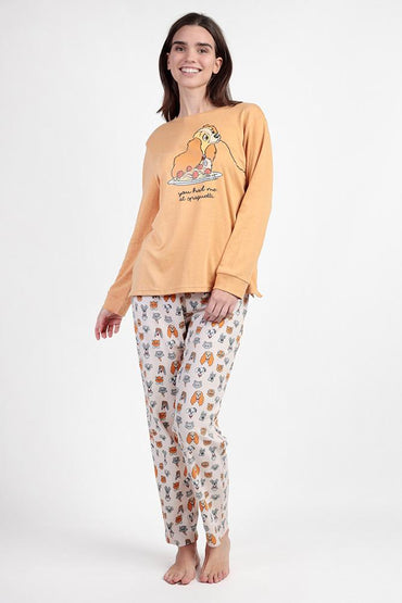 PIGIAMA DONNA CAMMELLO DISNEY 63676 LOVE DINNER DISNEY