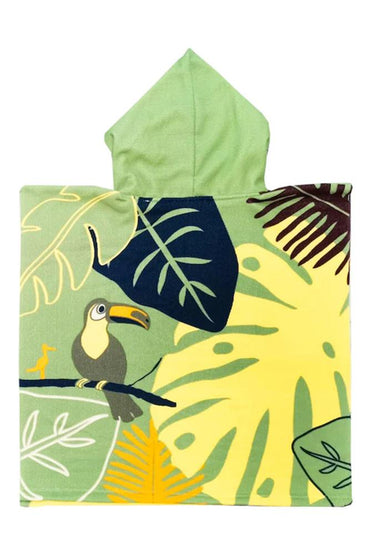 ACCAPPATOIO MICROFIBRA BAMBINO VERDE PONCHO KIDS ELEPHANT COMPTOIR DE LA PLAGE