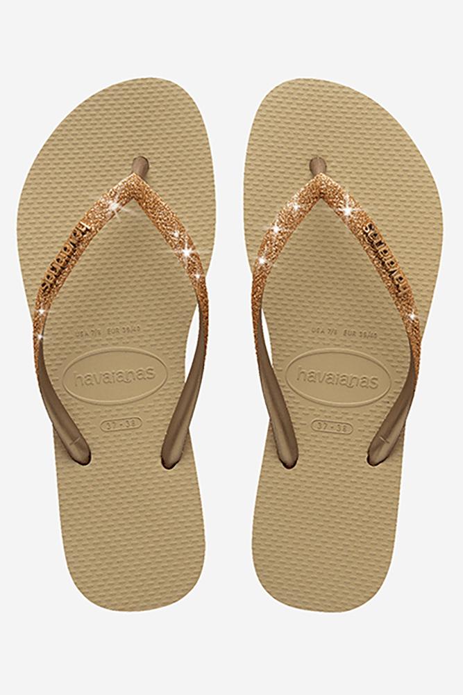 SCARPE DONNA ORO SLIMGLITTER 9177 SANDGOLDEN HAVAIANAS