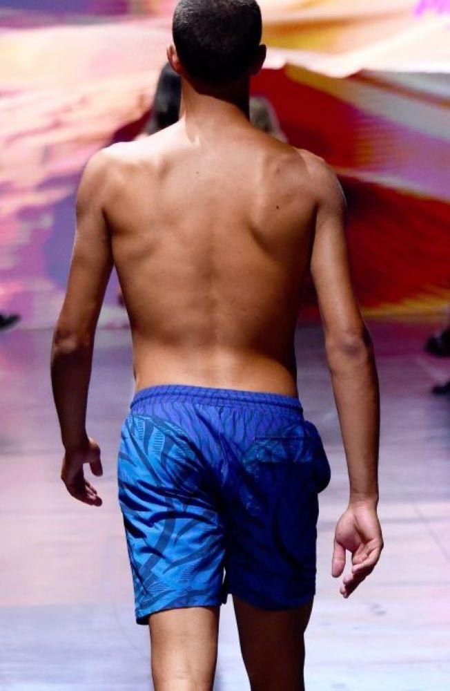 BOXER Uomo PIN UP con elastico CORTO Azzurro