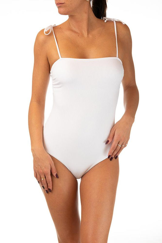 INTERO Donna BE BEACH a Fascia slip brasiliana Bianco