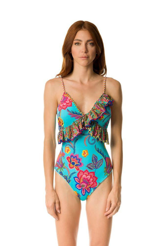 INTERO Donna LAETITIA BEACHWEAR senza Imbottitura slip brasiliana Celeste