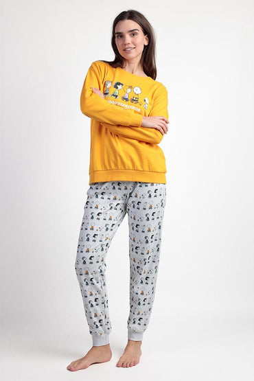 PIGIAMA DONNA SENAPE PEANUTS 63429 SNOOPY PEANUTS