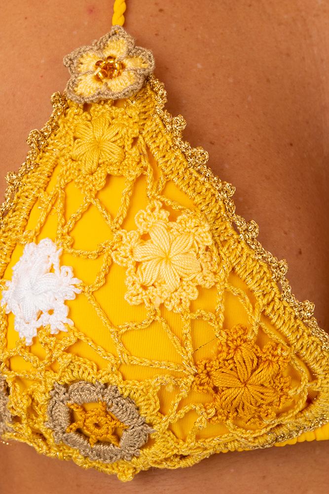 BIKINI TRIANGOLO DONNA GIALLO A14 A04 37 GIALLO LAETITIA BEACHWEAR