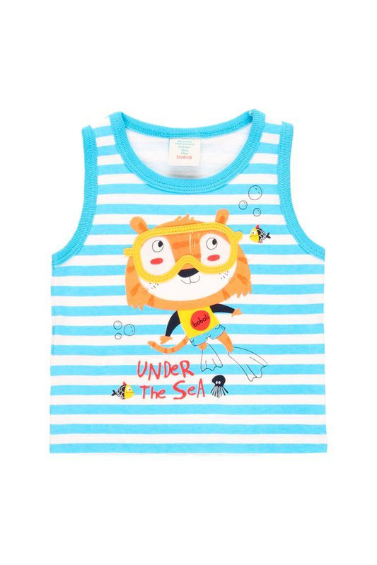MAGLIA Bambino BOBOLI CANOTTA Azzurro