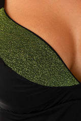 INTERO CON FERRETTO DONNA  NERO/VERDE