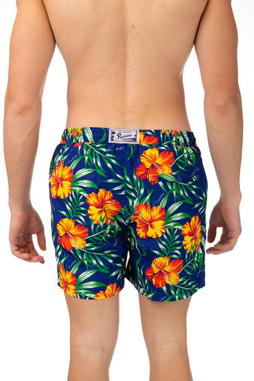 BOXER MOLLA UOMO BLU PRINTED IBISCUSBLU ROY ROGER'S