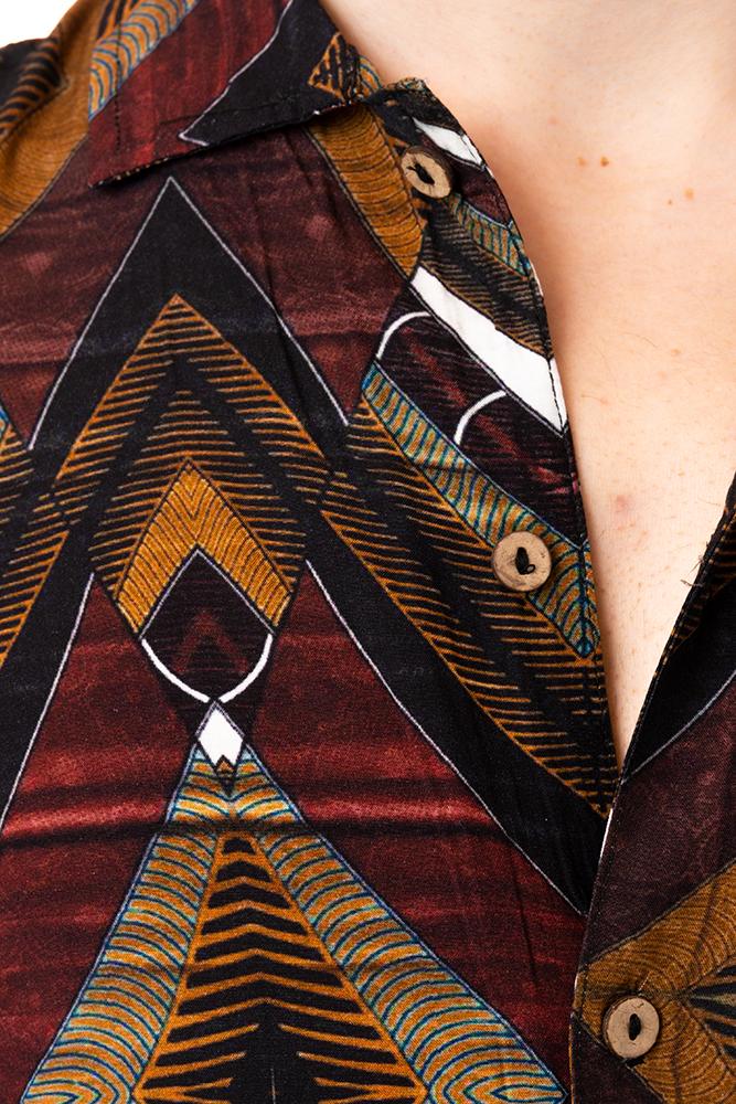 MAGLIA Uomo TOOCO CAMICIA Marrone fantasia