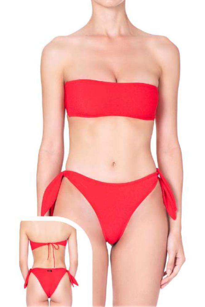 BIKINI Donna FXXK FASCIA slip con fiocchi Rosso