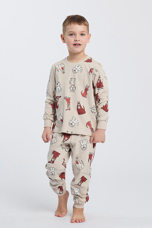 PIGIAMA BAMBINO BEIGE 6793 BEIGEW HAPPY PEOPLE