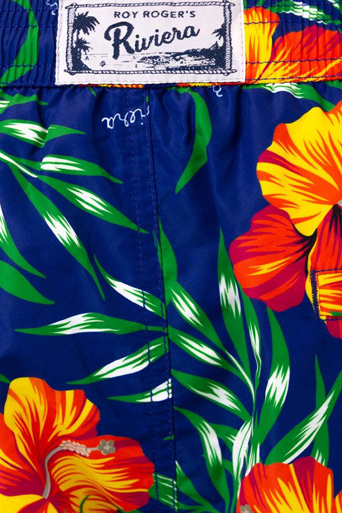 BOXER MOLLA UOMO BLU PRINTED IBISCUSBLU ROY ROGER'S
