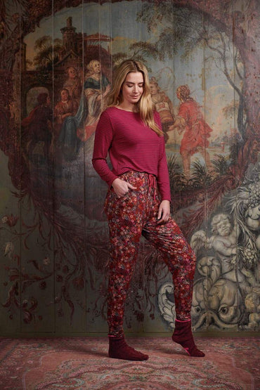 PIGIAMA DONNA ROSSO 51600 FIORIRED PIP STUDIO
