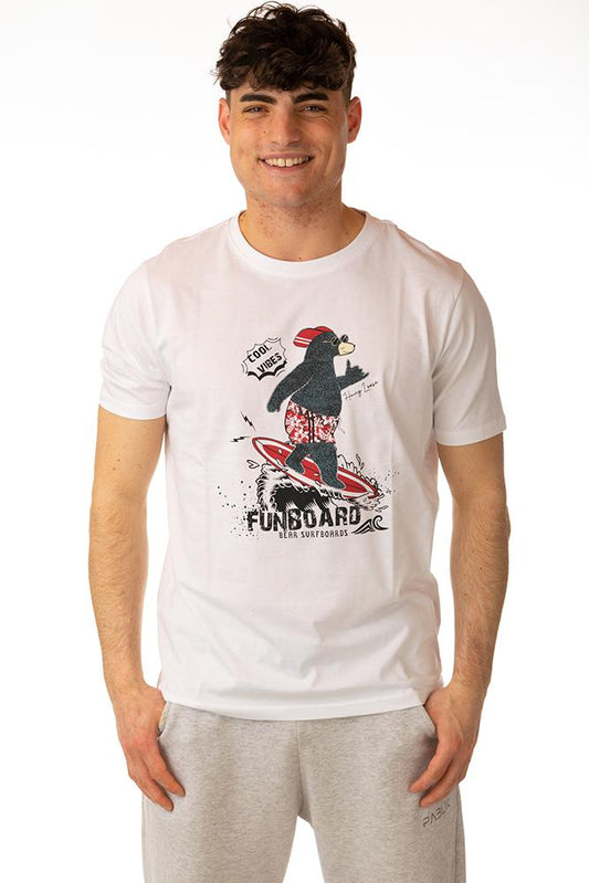 MAGLIA T-SHIRT UOMO BIANCO BM249 BIANCO BEAR SURFBOARDS