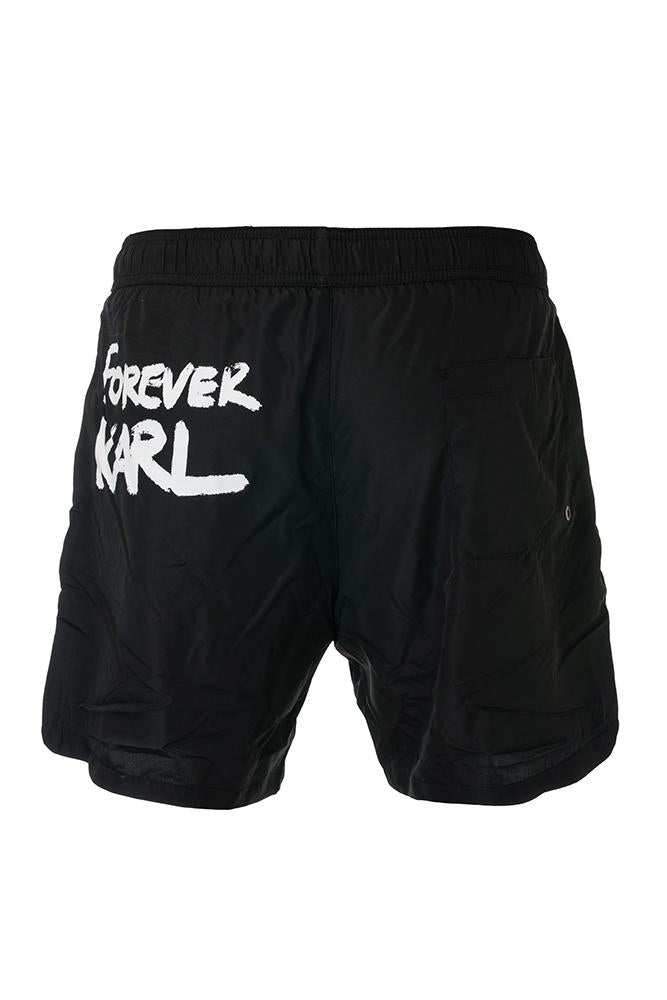 BOXER Uomo KARL LAGERFELD con elastico LUNGO Nero