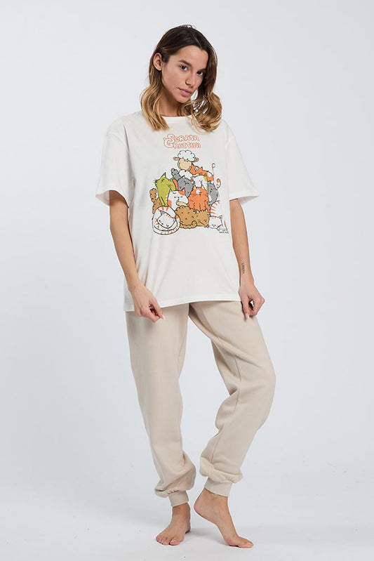MAGLIA BIANCA DONNA 6771 GRATTINI HAPPY PEOPLE