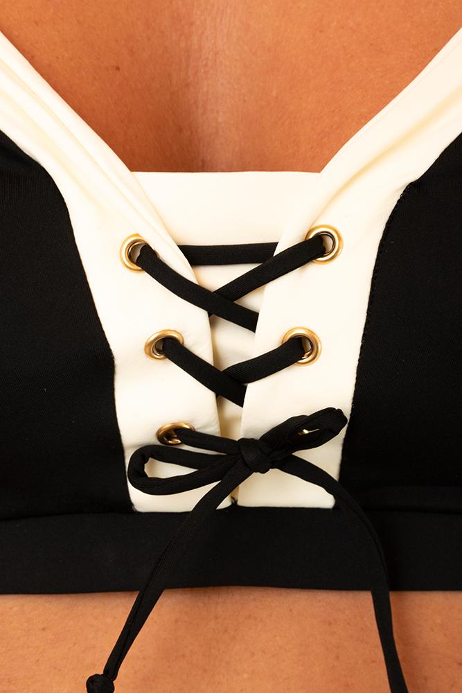 BIKINI BRASSIERE COPPA DD NERO/PANNA B122 01 02 BERNE' MABEL