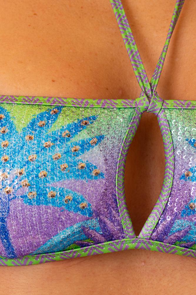 BIKINI Donna PIN UP FASCIA slip brasiliana Lilla