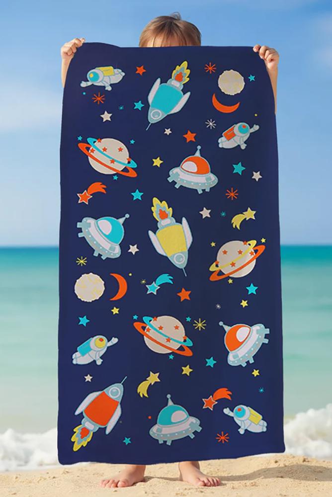 TELO MARE MICROFIBRA BAMBINO BLU DREAMY GALAXY COMPTOIR DE LA PLAGE