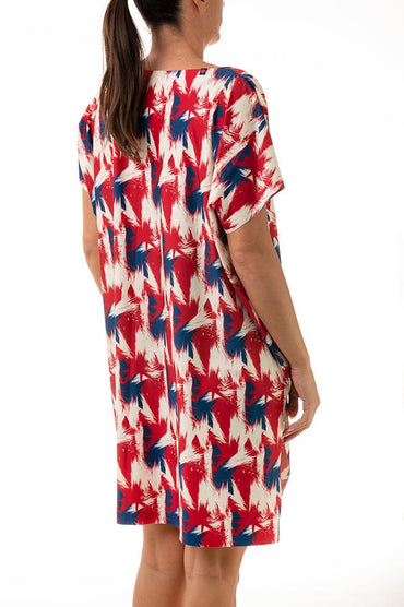 KAFTANO DONNA ROSSO/BLU CLEO CILE BE BEACH