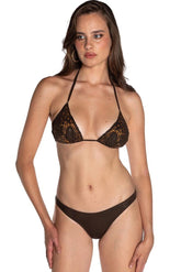BIKINI TRIANGOLO DONNA  MARRONE PF066SG 009 PIN UP