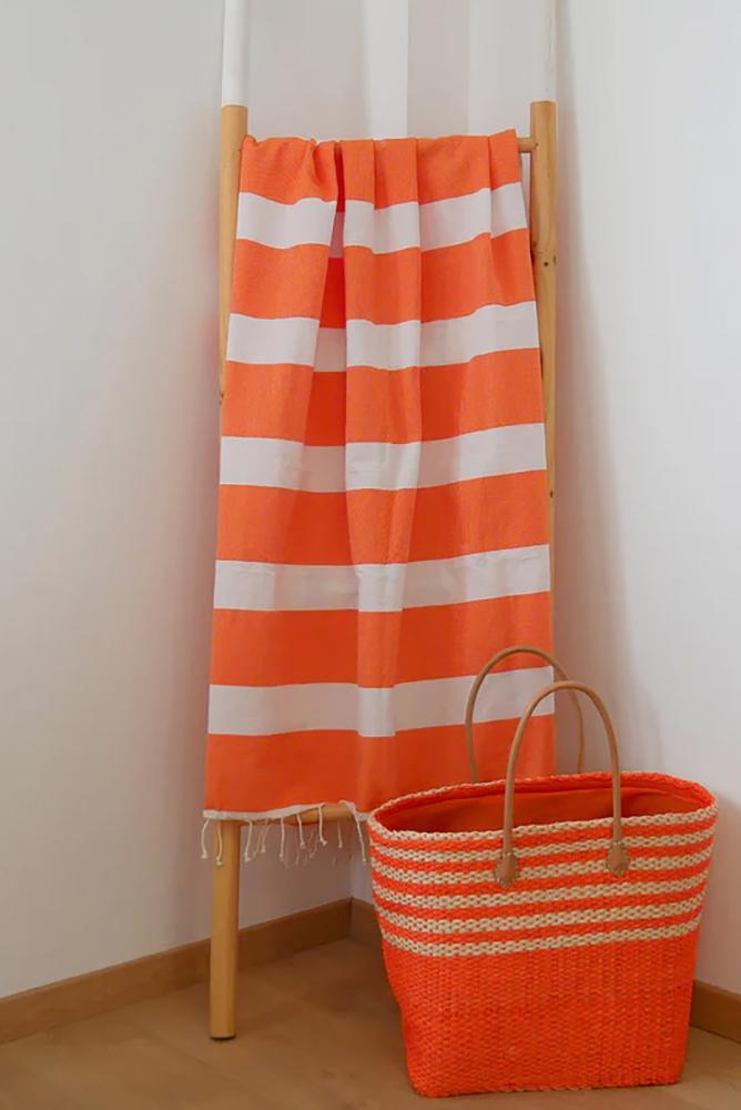 TELO MARE COTONE UNISEX ARANCIO TRANSAT ORANGE COMPTOIR DE LA PLAGE