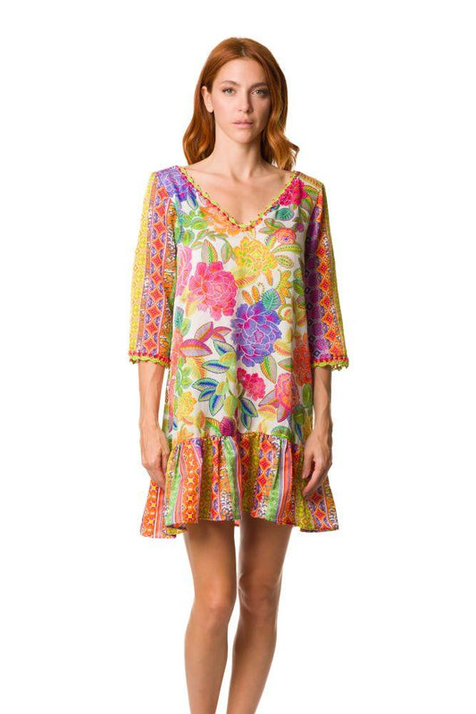 KAFTANO DONNA BIANCO C132 10 BIANCO LAETITIA BEACHWEAR