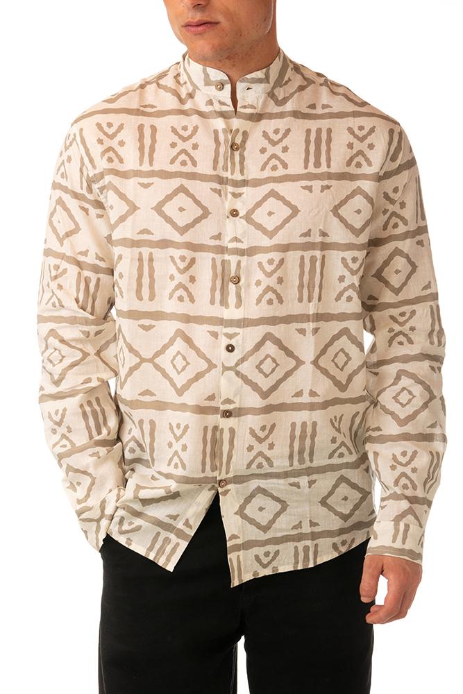 MAGLIA CAMICIA UOMO BIANCO COREANALINO MAURITIAOFFWHITE TOOCO