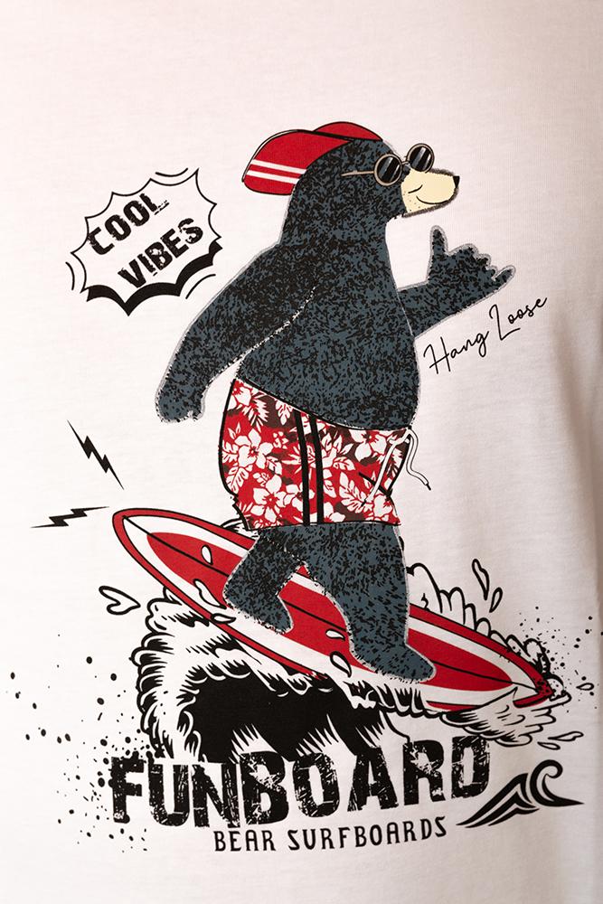 MAGLIA Uomo BEAR SURFBOARDS T-SHIRT Bianco