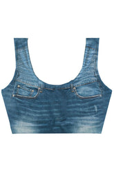 MIX REGGISENO BRASSIERE DONNA BLU CROP TOP BLUE JEANS HAPPY UNDIES