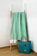 TELO MARE COTONE UNISEX  TURCHESE ATHENA TOURQUOISE COMPTOIR DE LA PLAGE