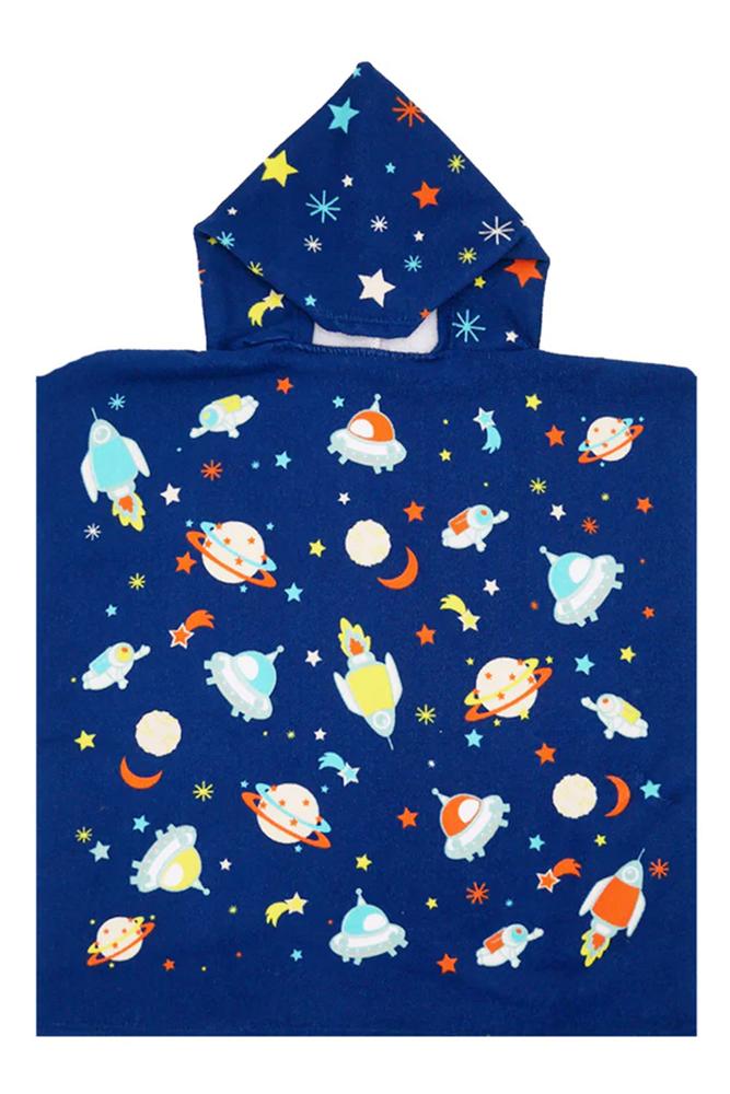 ACCAPPATOIO MICROFIBRA BAMBINO  BLU PONCHODREAMY GALAXY COMPTOIR DE LA PLAGE