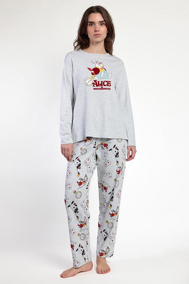 PIGIAMA DONNA GRIGIO DISNEY 63323 ALICE IN WONDERLAND DISNEY