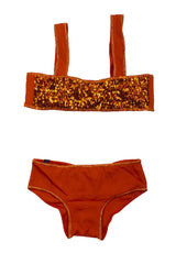 BIKINI BAMBINA BE BEACH FASCIA slip regolare Bronzo