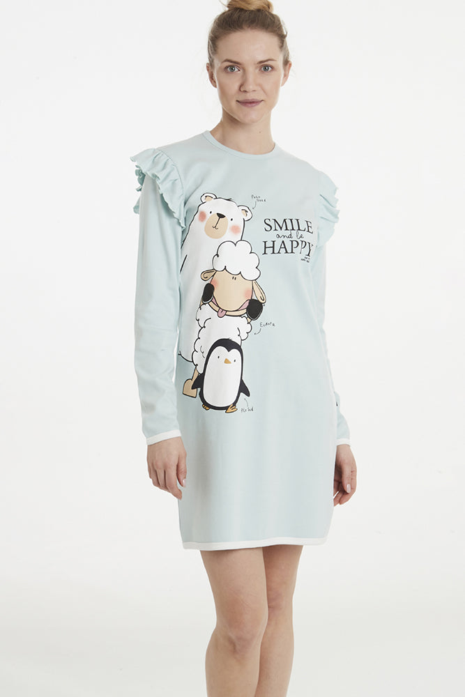 PIGIAMA DONNA  ACQUA 5418 SORRISO HAPPY PEOPLE 