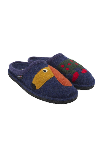 PANTOFOLE AUTUNNO/INVERNO UNISEX  BLU THEO JEANS HAFLINGER 