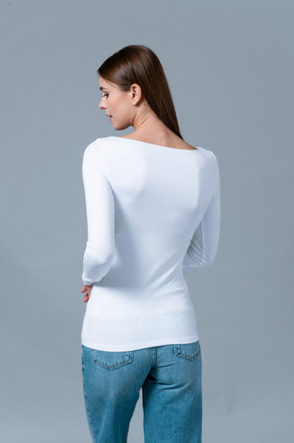 MAGLIA AUTUNNO/INVERNO DONNA  BIANCO M001-FTS001 001 BLANC MAJESTIC 