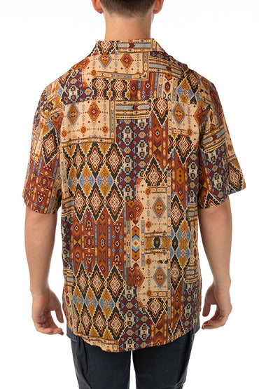 MAGLIA CAMICIA UOMO  MARRONE BOOWLING UBUD TOOCO 