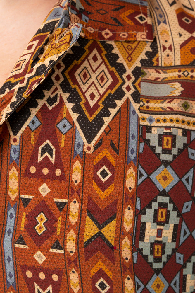 MAGLIA CAMICIA UOMO  MARRONE BOOWLING UBUD TOOCO 