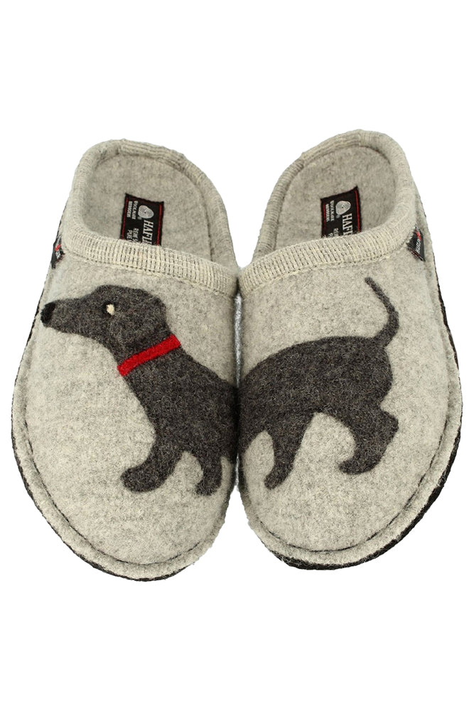 PANTOFOLE AUTUNNO/INVERNO UNISEX  GRIGIO DOGGY WALKSTOFF HAFLINGER 