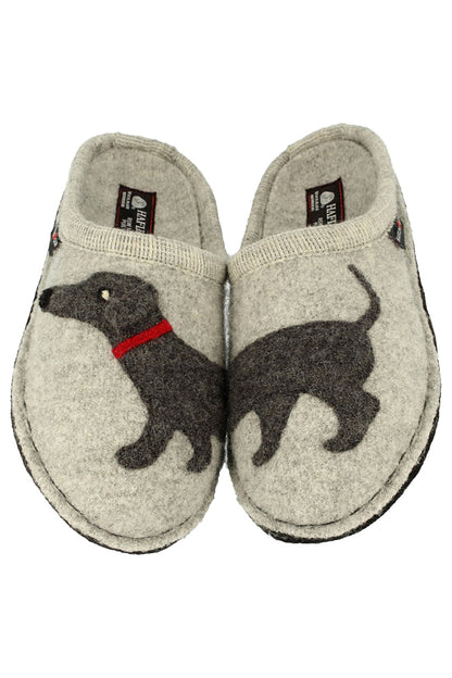 PANTOFOLE AUTUNNO/INVERNO UNISEX  GRIGIO DOGGY WALKSTOFF HAFLINGER 
