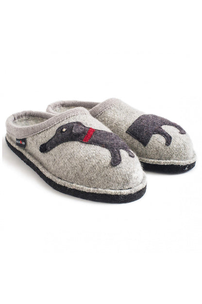 PANTOFOLE AUTUNNO/INVERNO UNISEX  GRIGIO DOGGY WALKSTOFF HAFLINGER 