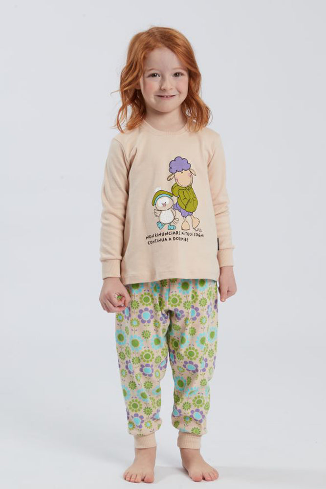 PIGIAMA BAMBINA  VERDE 6402 SOGNI HAPPY PEOPLE 