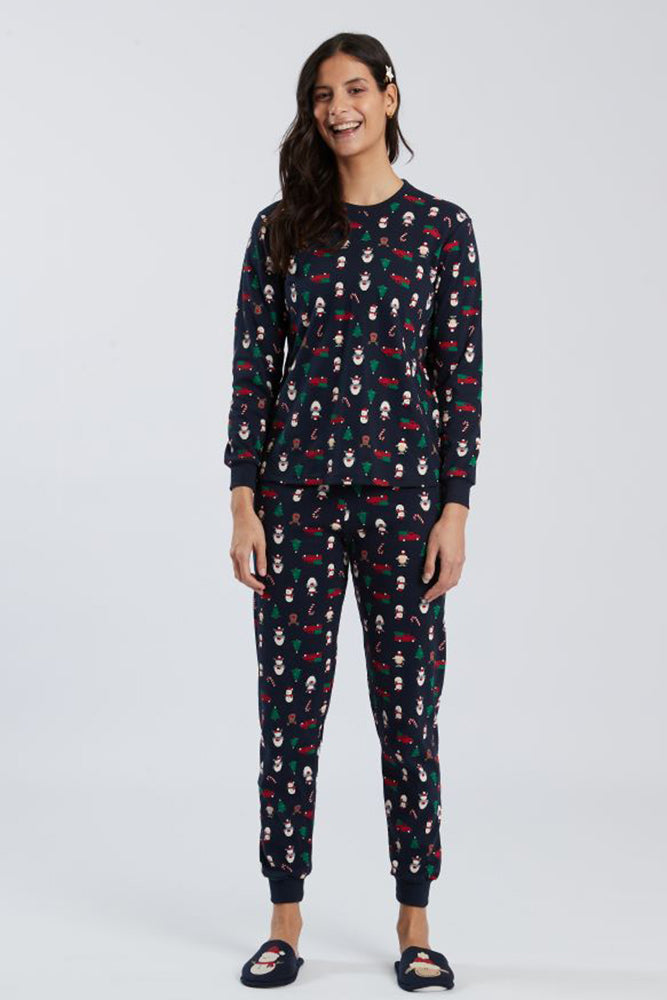 PIGIAMA DONNA  BLU 6450 PRENATALE HAPPY PEOPLE 