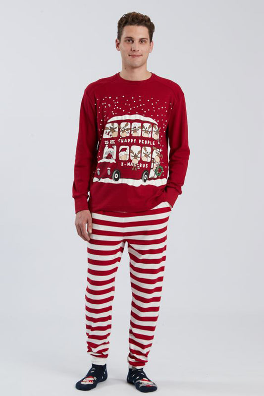 PIGIAMA UOMO  ROSSO 6492 NATALE HAPPY PEOPLE 