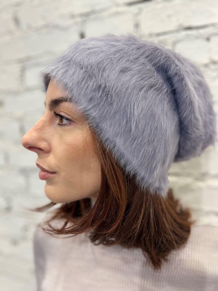 CAPPELLO AUTUNNO/INVERNO DONNA  ARGENTO ANGORA BEANIE SILVER KOPKA 